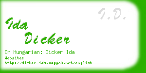 ida dicker business card